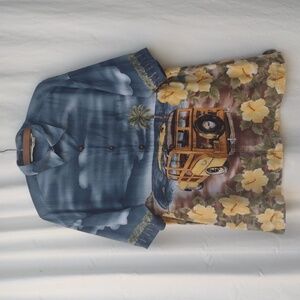VTG Koko Island Hawaiian Woody Wagon Shirt L